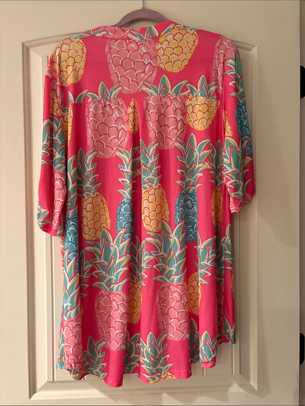 Simply Southern Women's Pineapple V-Neck Tunic Top mini dress - Picture 6 of 6